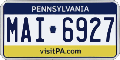 PA license plate MAI6927
