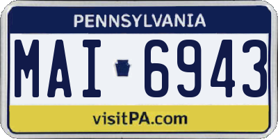 PA license plate MAI6943