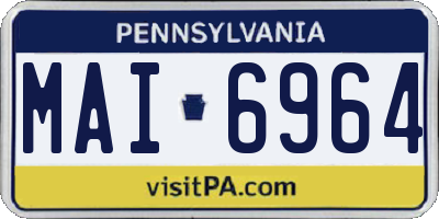 PA license plate MAI6964