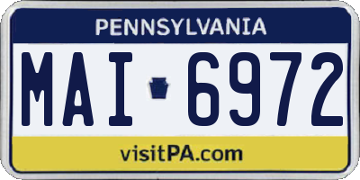 PA license plate MAI6972