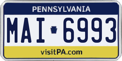PA license plate MAI6993