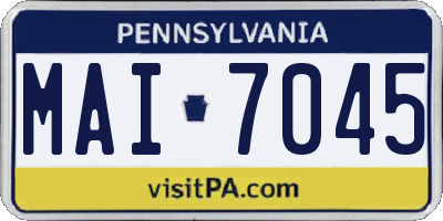 PA license plate MAI7045