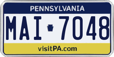 PA license plate MAI7048