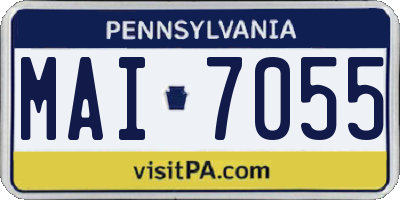 PA license plate MAI7055