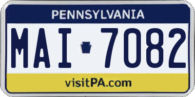 PA license plate MAI7082