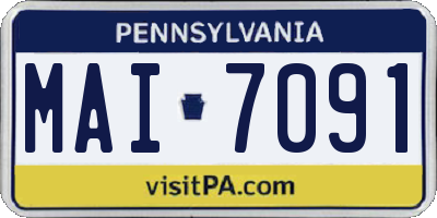 PA license plate MAI7091
