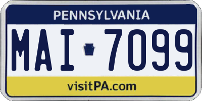 PA license plate MAI7099
