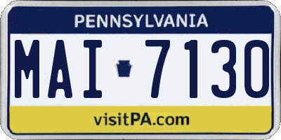 PA license plate MAI7130