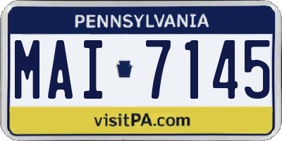 PA license plate MAI7145