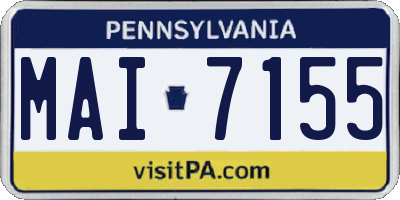 PA license plate MAI7155