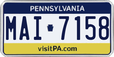 PA license plate MAI7158