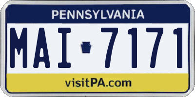 PA license plate MAI7171