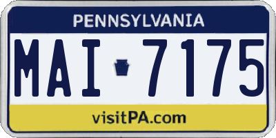 PA license plate MAI7175
