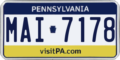 PA license plate MAI7178