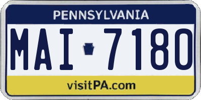 PA license plate MAI7180