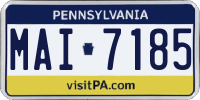 PA license plate MAI7185