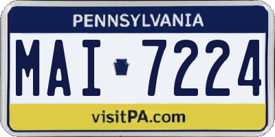 PA license plate MAI7224