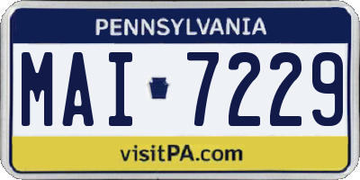 PA license plate MAI7229