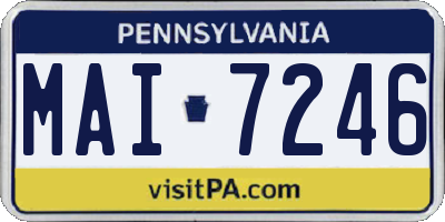 PA license plate MAI7246