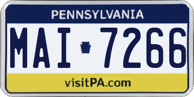 PA license plate MAI7266