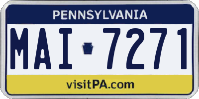 PA license plate MAI7271
