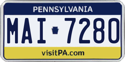 PA license plate MAI7280