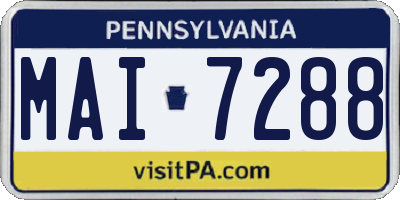 PA license plate MAI7288