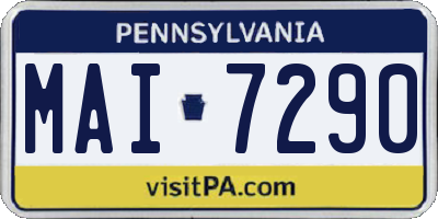 PA license plate MAI7290