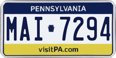 PA license plate MAI7294