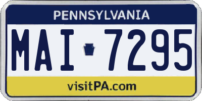PA license plate MAI7295