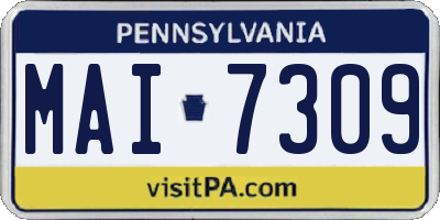 PA license plate MAI7309