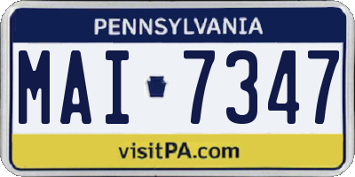 PA license plate MAI7347
