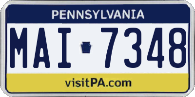 PA license plate MAI7348