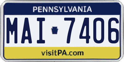 PA license plate MAI7406