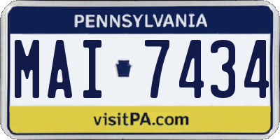 PA license plate MAI7434