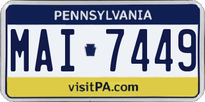 PA license plate MAI7449