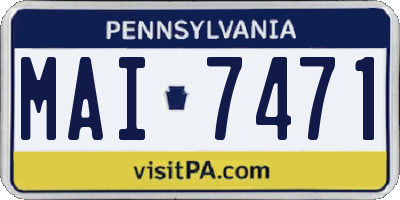 PA license plate MAI7471