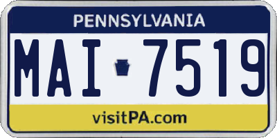 PA license plate MAI7519