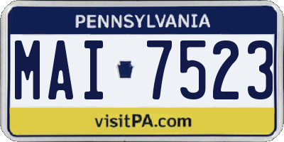 PA license plate MAI7523
