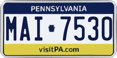 PA license plate MAI7530