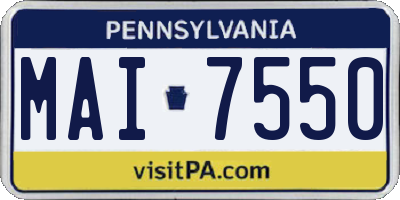 PA license plate MAI7550