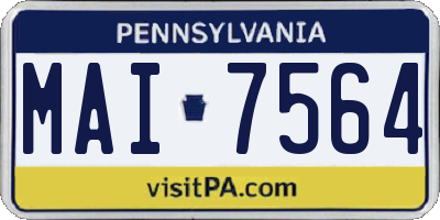 PA license plate MAI7564