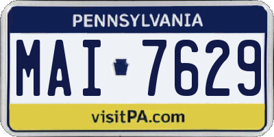PA license plate MAI7629