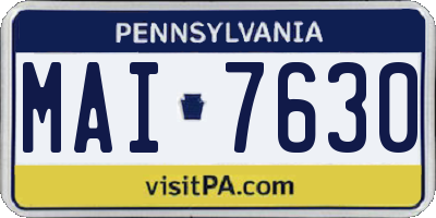 PA license plate MAI7630