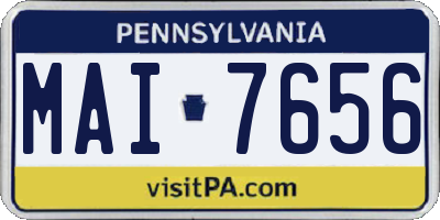 PA license plate MAI7656