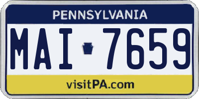 PA license plate MAI7659
