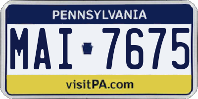 PA license plate MAI7675