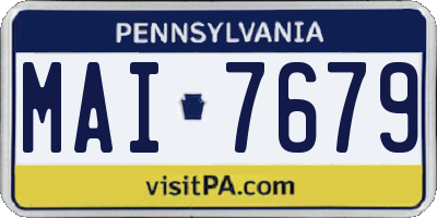 PA license plate MAI7679