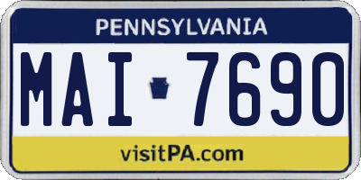 PA license plate MAI7690