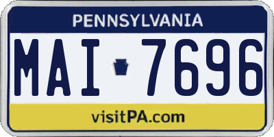 PA license plate MAI7696